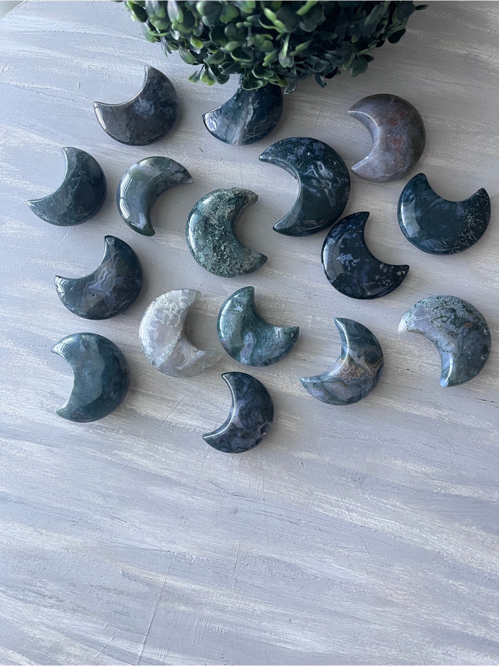 Moss agate Moon - Picture 3 of 3